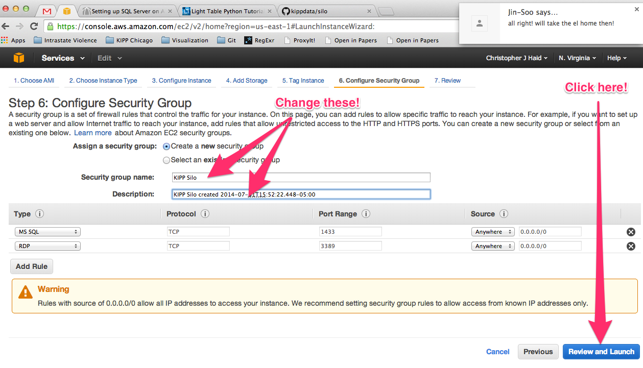 AWS Configure Security Group